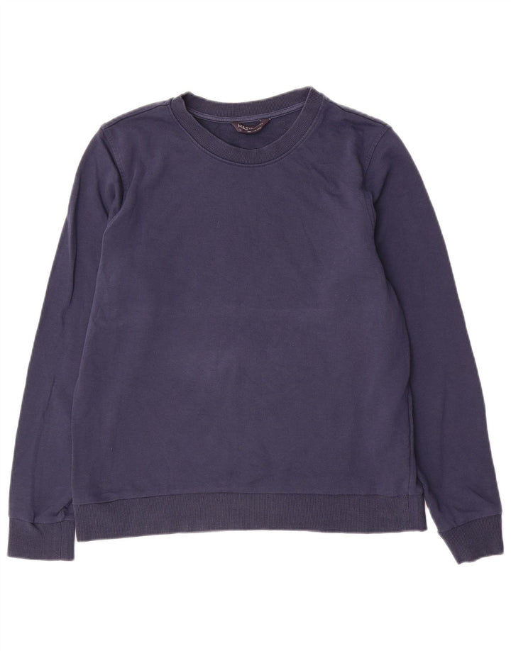 Marks & Spencer Dame Sweatshirt Jumper UK 14 Stor marineblå bomuld