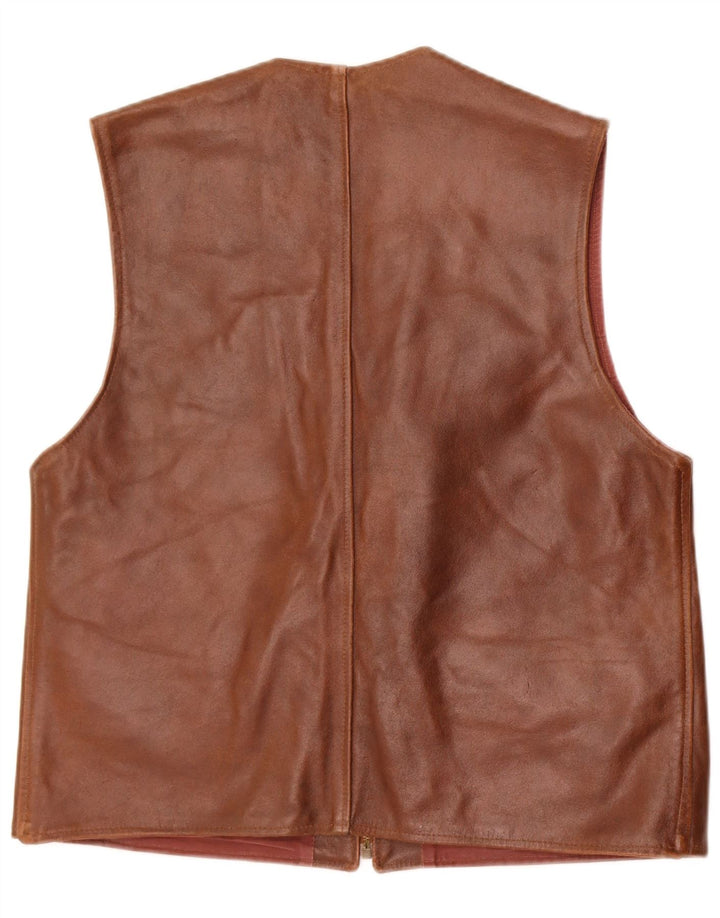 Fly Dame Læder Gilet UK 18 XL Brun Læder