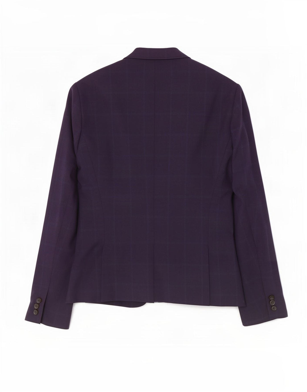 Zara Dame 1-knap blazerjakke EU 38 Small Navy Blue Check