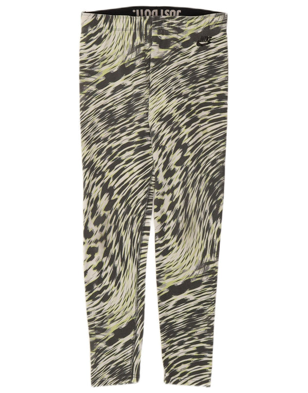 Nike Dame Leggings UK 12 Medium Flerfarvet Animal Print Bomuld
