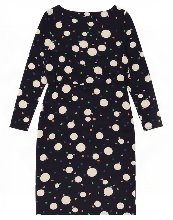 Phase Eight Dame Langærmet Skede Kjole UK 16 Large Navy Blue Geometric