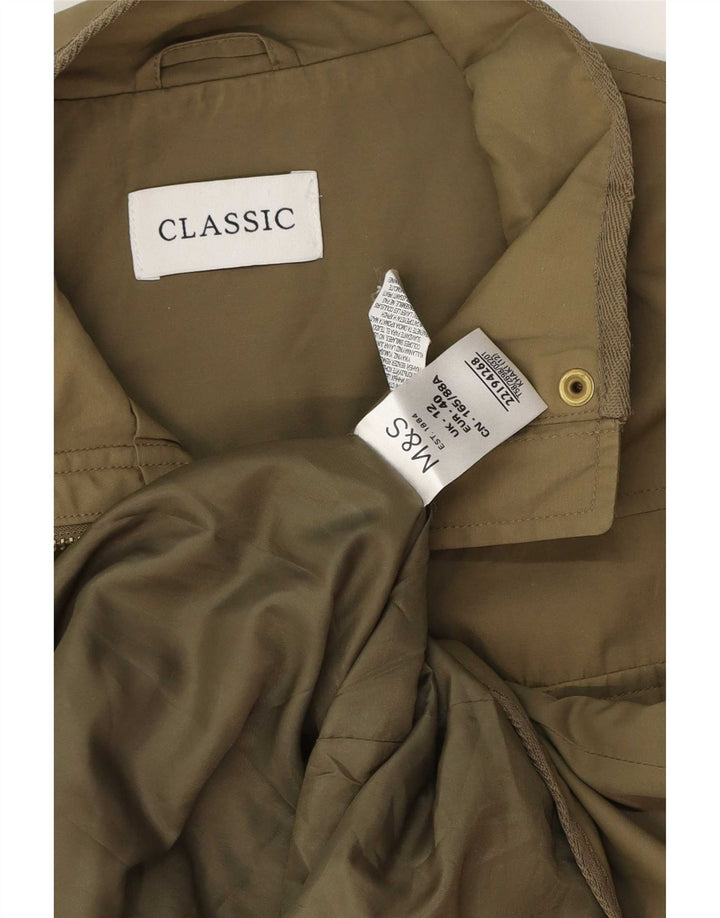 Marks & Spencer Womens Utility Jacket UK 12 Medium Khaki Polyamid