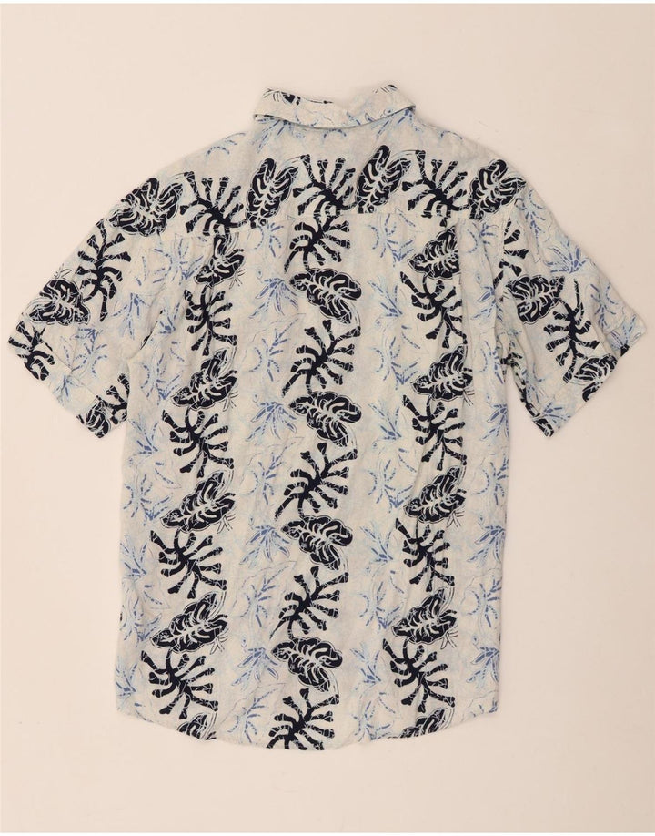 Harrison & Son Kortærmet Herreskjorte Medium Blue Floral Viscose