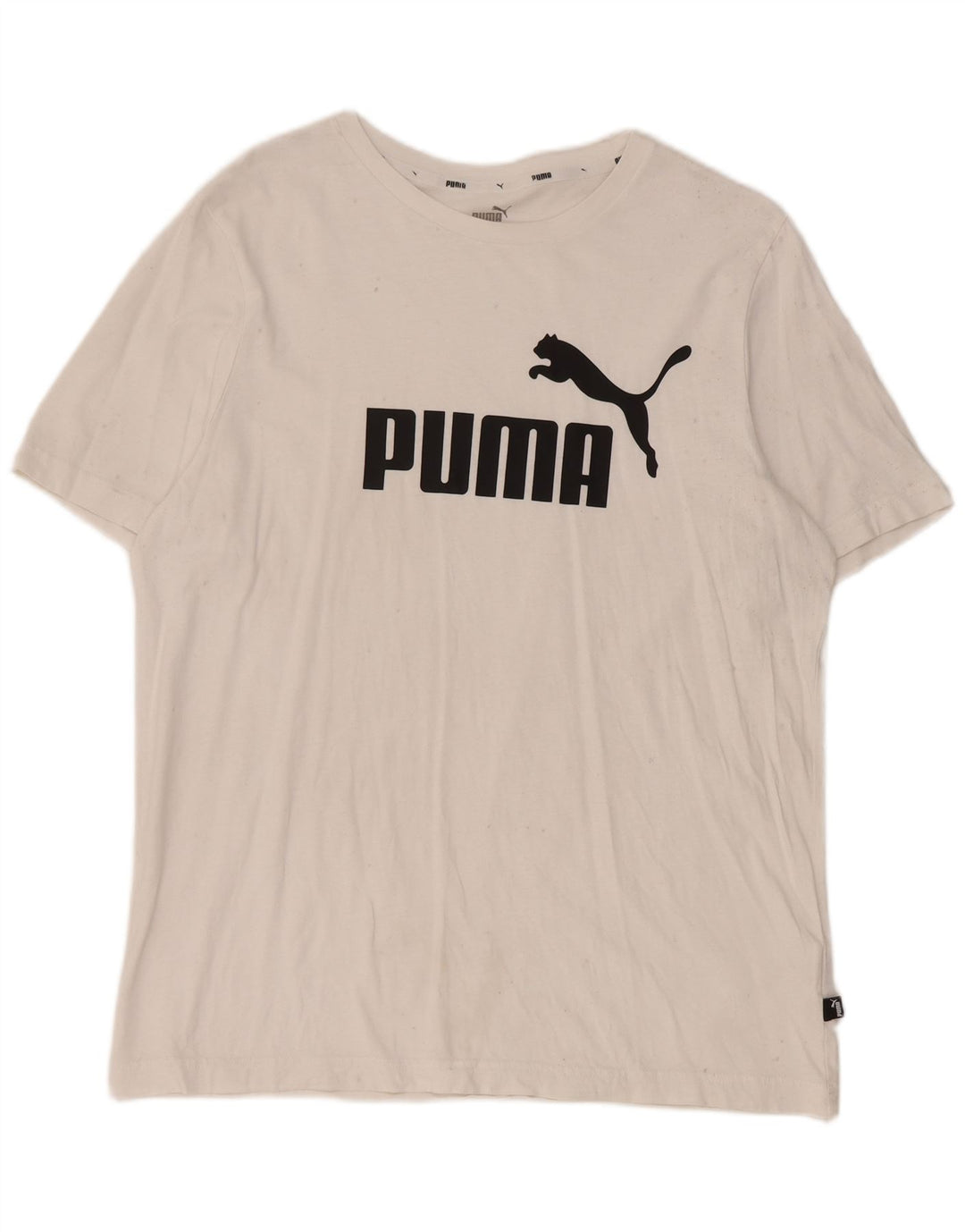Puma Herre Grafisk T-Shirt Top Stor Hvid Bomuld