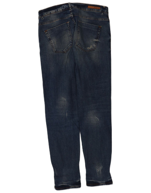 Zara Dame Trafaluc Distressed Slim Jeans EU 38 Small W28 L28 Blue