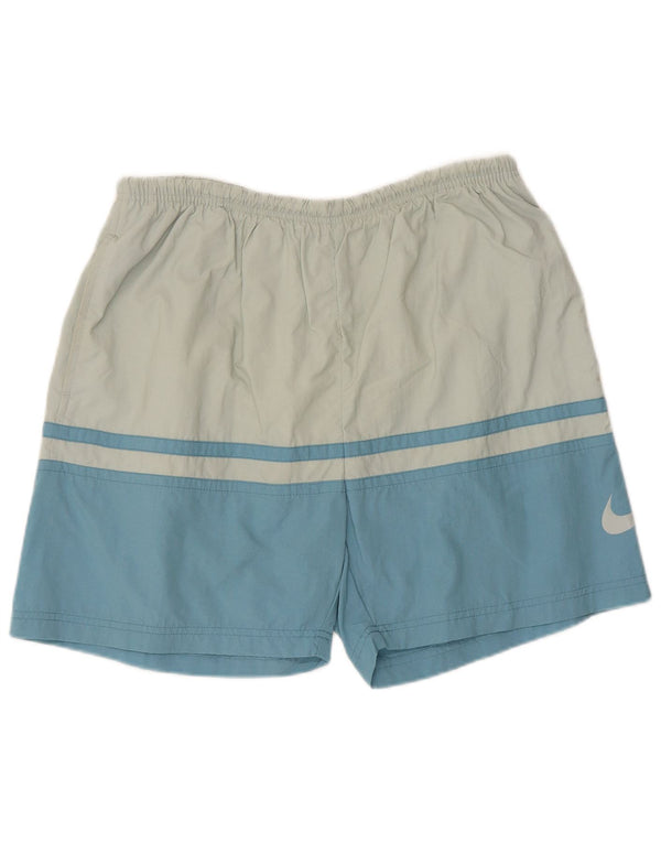 Nike Sportsshorts til mænd UK 42/44 Large Blue Colourblock Polyester