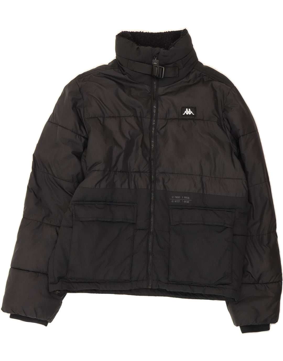 KAPPA Mens Padded Jacket UK 38 Medium Black Colourblock Vintage Kappa and Second-Hand Kappa from Messina Hembry 