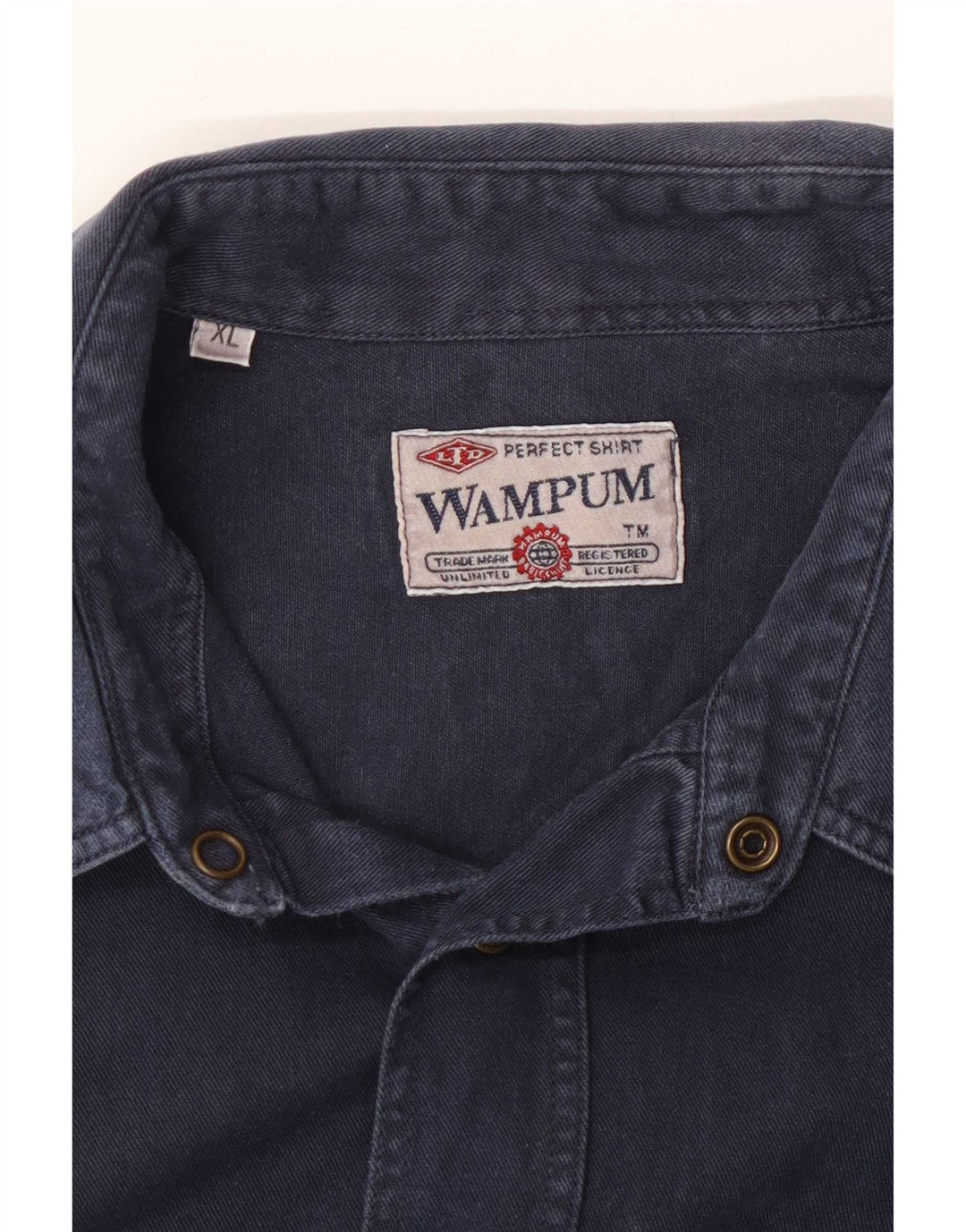 Wampum Herre Denim Shirt XL Navy Blue