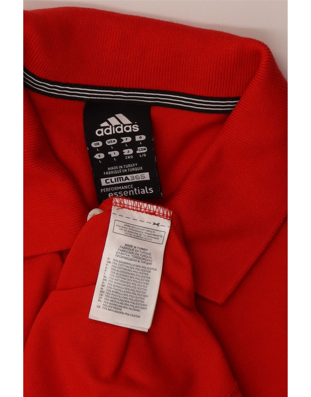 ADIDAS Herre Clima 365 poloskjorte stor rød bomuld