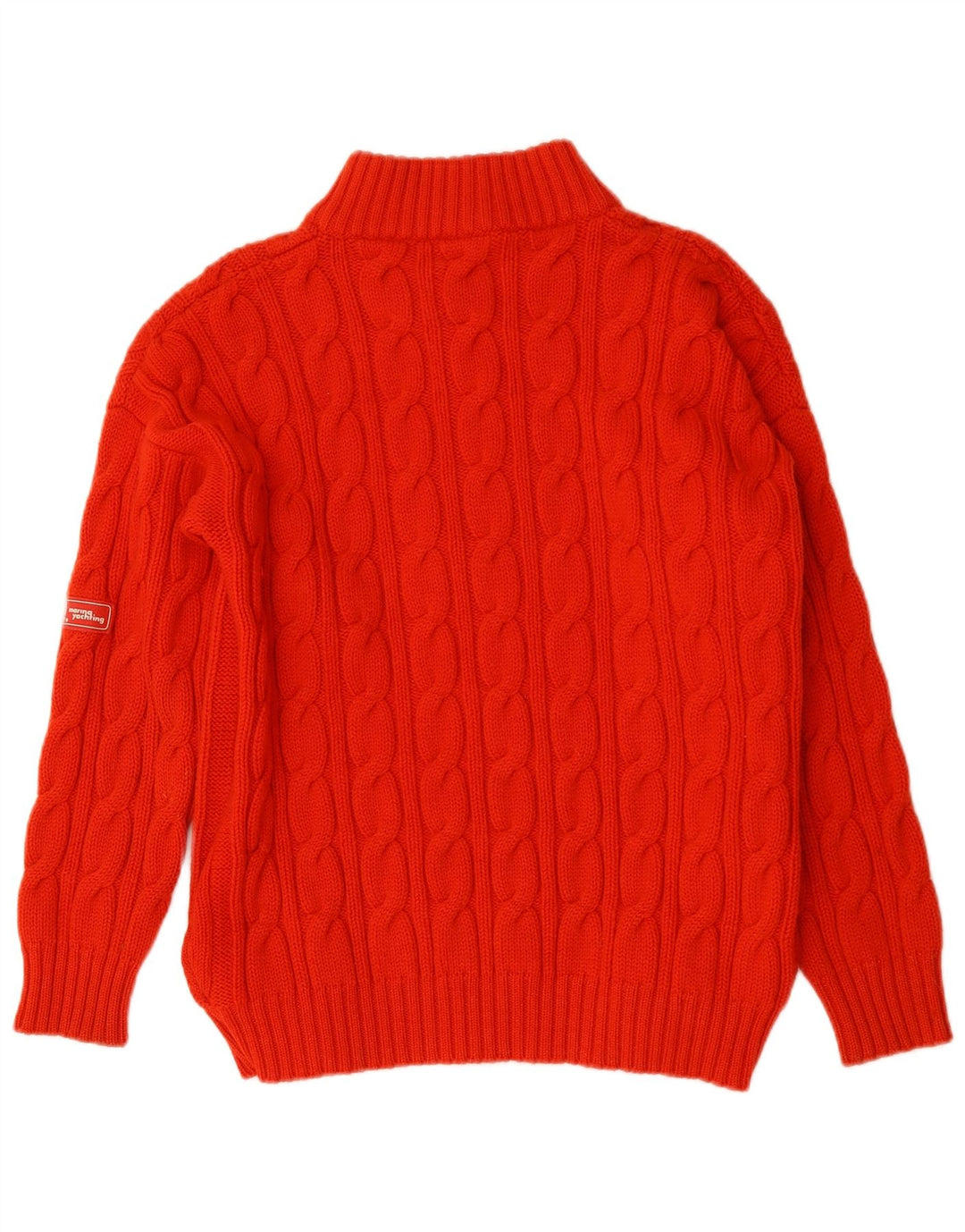 Marina Yachting Herre Button Neck Jumper Sweater UK 42 Stor Rød Uld