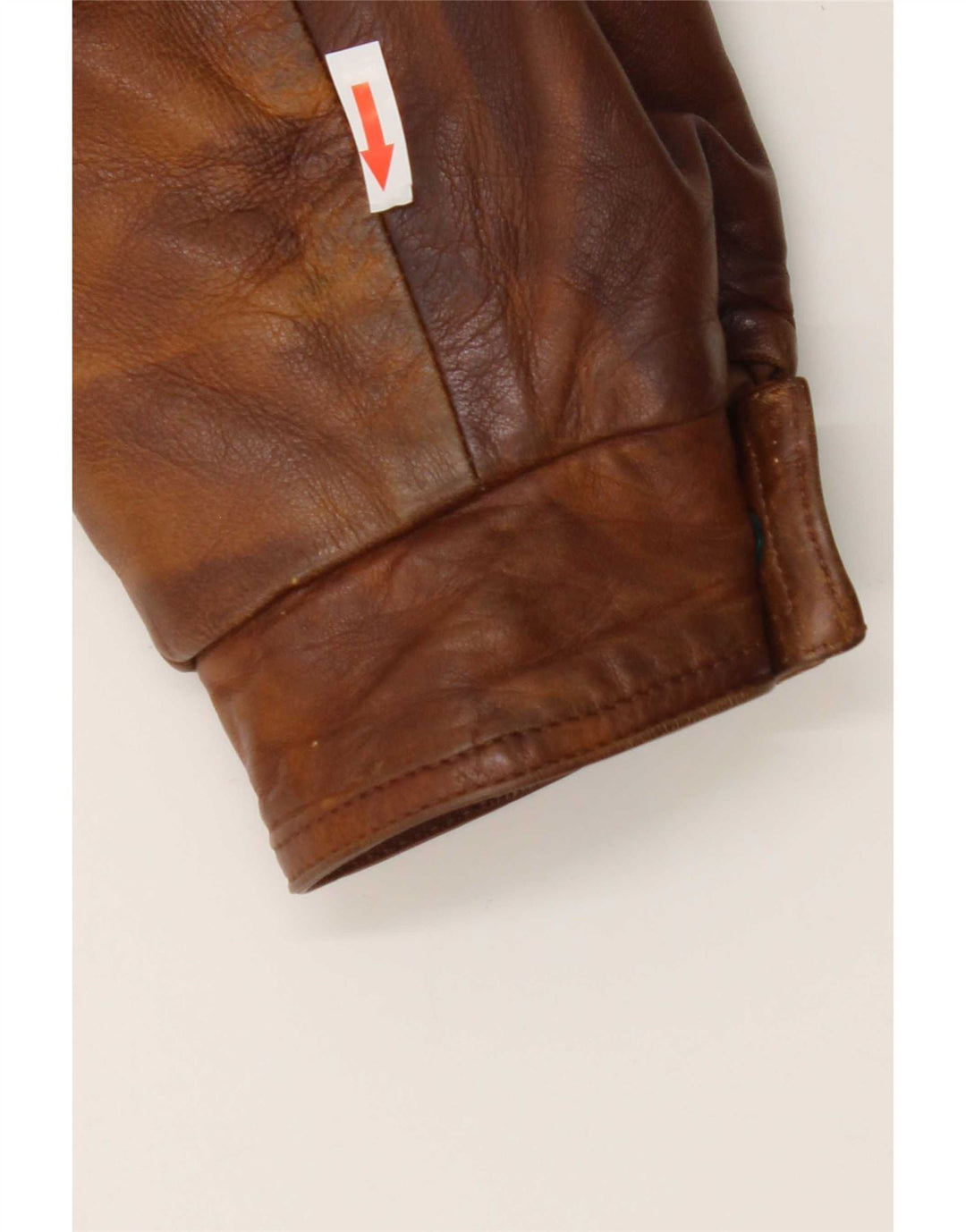 Vintage Herre Military Læderjakke UK 44 2XL Brun Læder