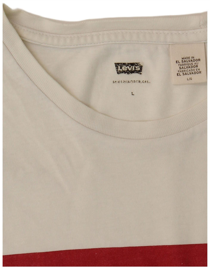 Levi's Herre Grafisk T-Shirt Top Stor Hvid