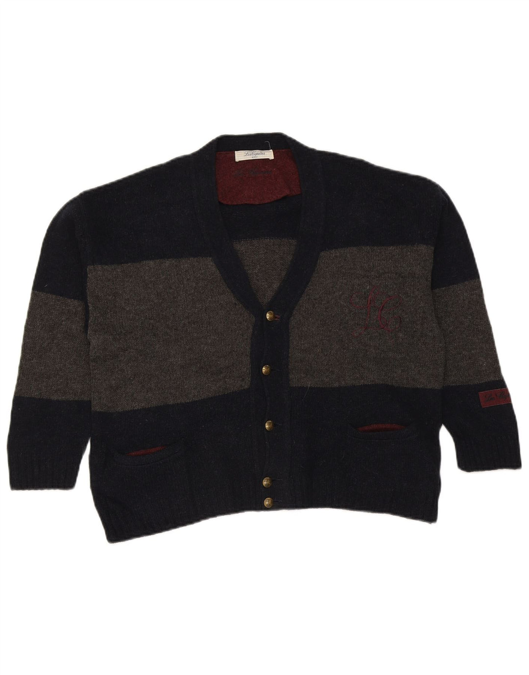 Les Copains drenge cardigan sweater 12-13 år marineblå stribet