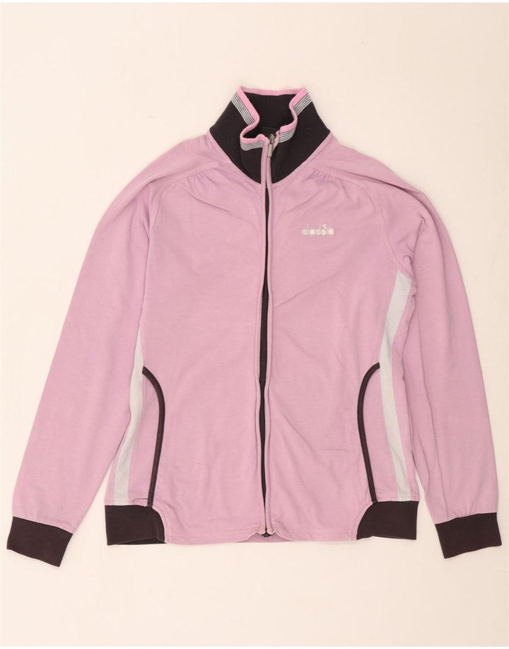 Diadora træningsdragt topjakke til kvinder UK 14 Medium Pink Colourblock Bomuld