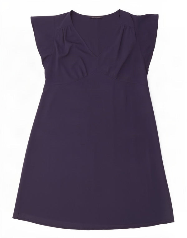 Marks & Spencer Dame A-Line Kjole UK 16 Large Navy Blue Polyester