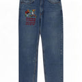 Base 92 Herre grafiske tilspidsede jeans IT 48 Medium W32 L34 Blå Bomuld