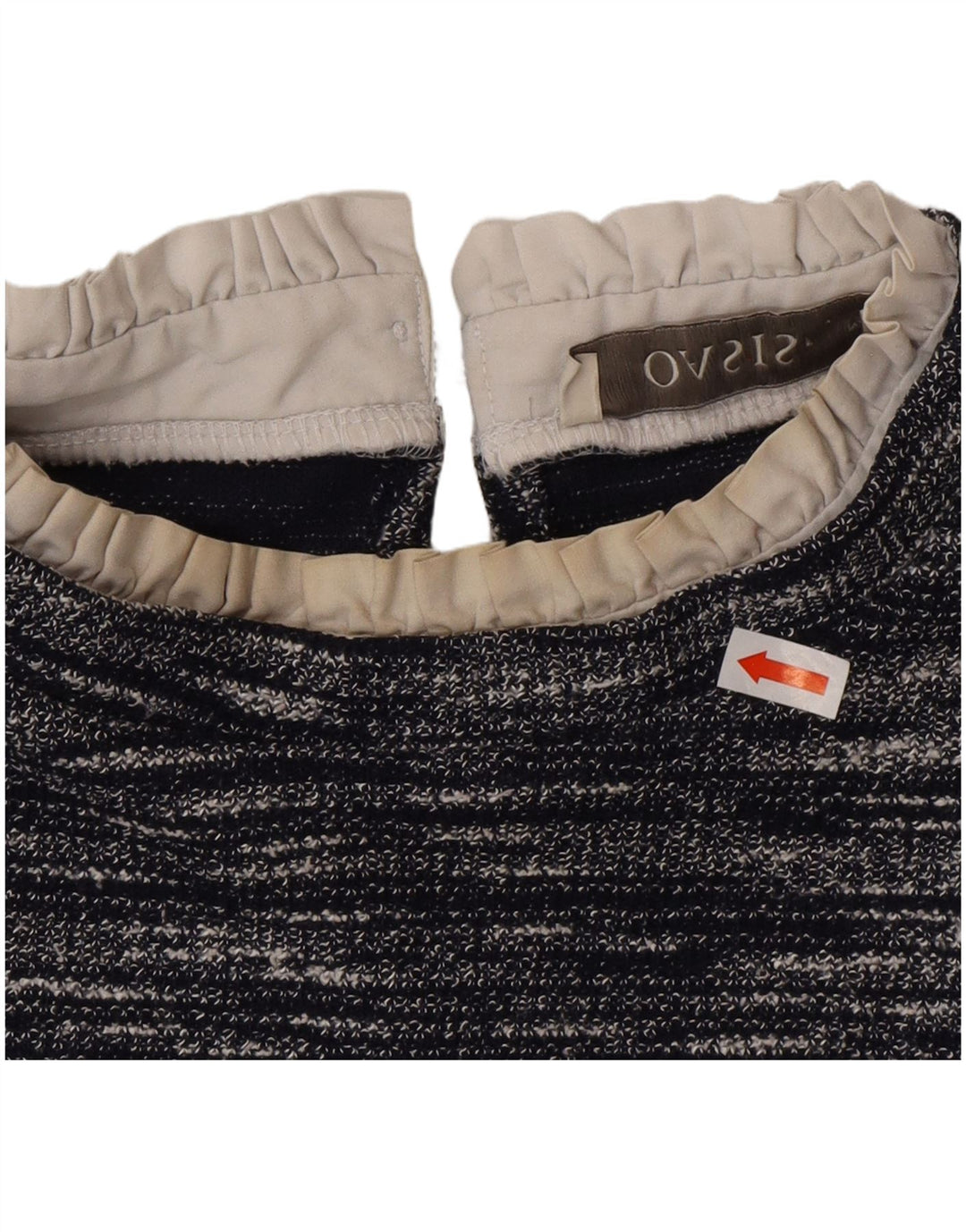 Oasis Dame Top Langærmet UK 12 Medium Navy Blue Flecked