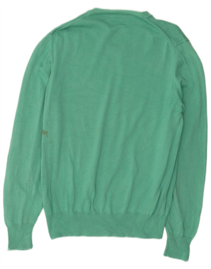 Zara Herre V-hals sweater Medium Grøn Bomuld