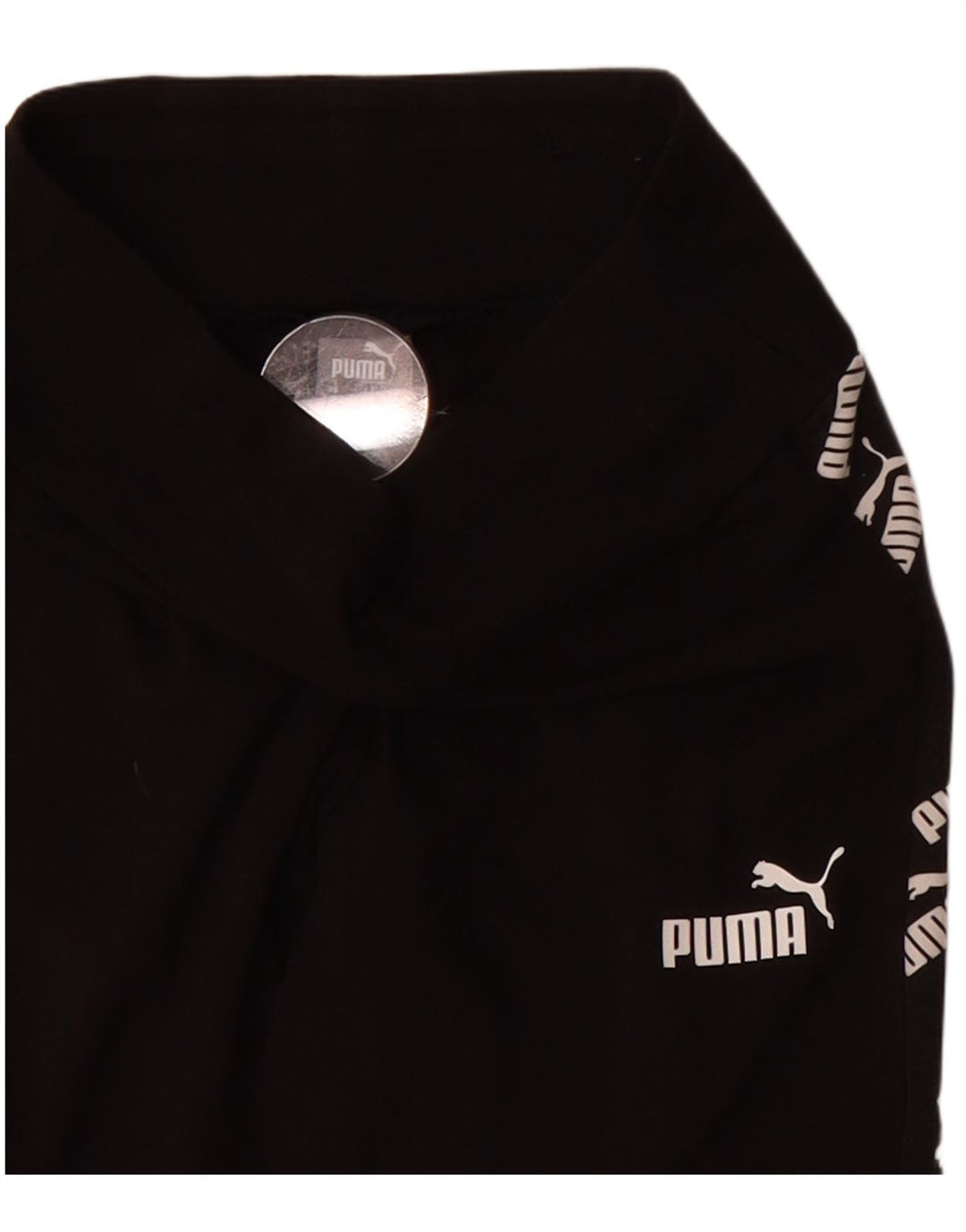 PUMA Womens Crop Graphic Leggings UK 10 Small  Black Cotton