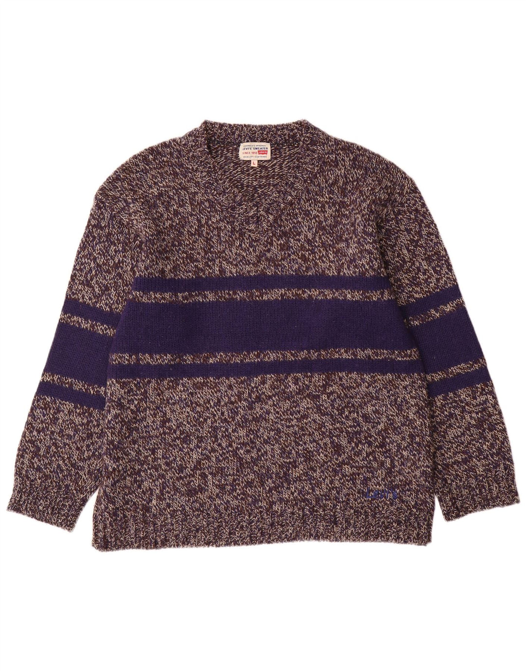 Levi's Herre V-hals sweater Stor grå farveblok polyakryl