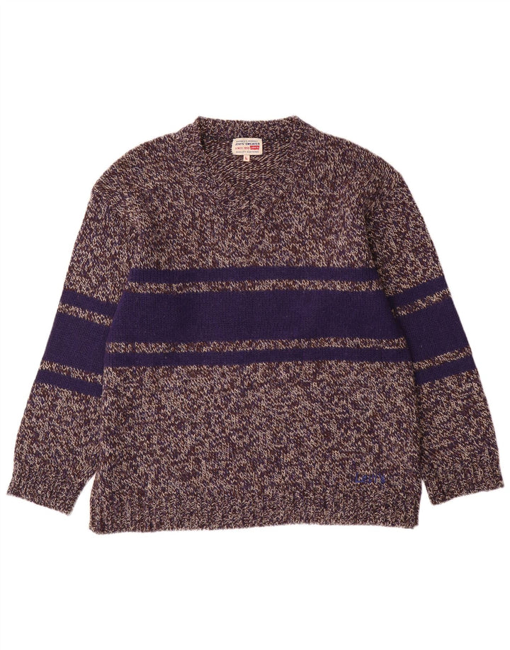 Levi's Herre V-hals sweater Stor grå farveblok polyakryl