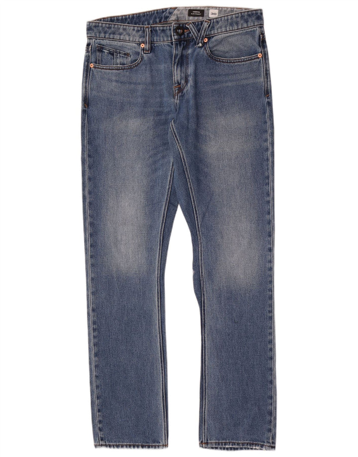 Volcom Herre Vorta Slim Fit Straight Jeans W30 L32 Blå Bomuld