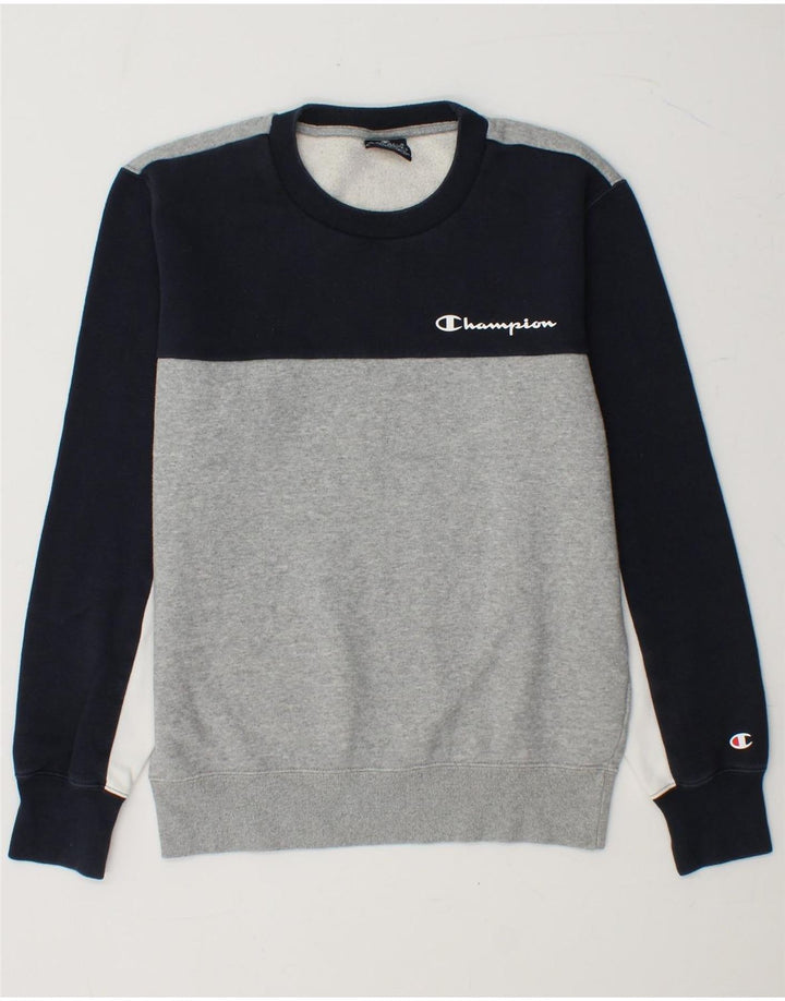 CHAMPION Herre Sweatshirt Jumper XS Grå Colourblock Bomuld