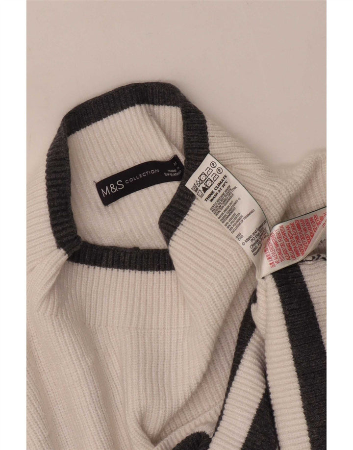 Marks & Spencer Dame Turtle Neck Jumper Sweater UK 14 Medium White