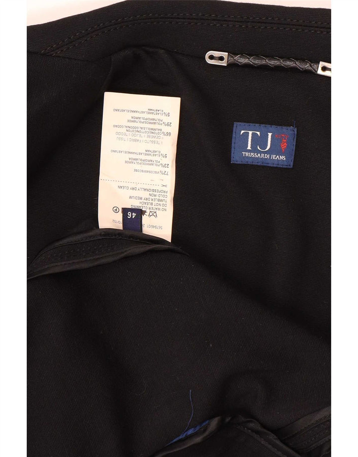 Trussardi Jeans Dame 2 Button Blazer Jacket IT 46 Stor Sort Viscose