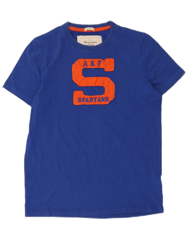 Abercrombie & Fitch Herre Muscle Graphic T-Shirt Top Medium Blue Bomuld