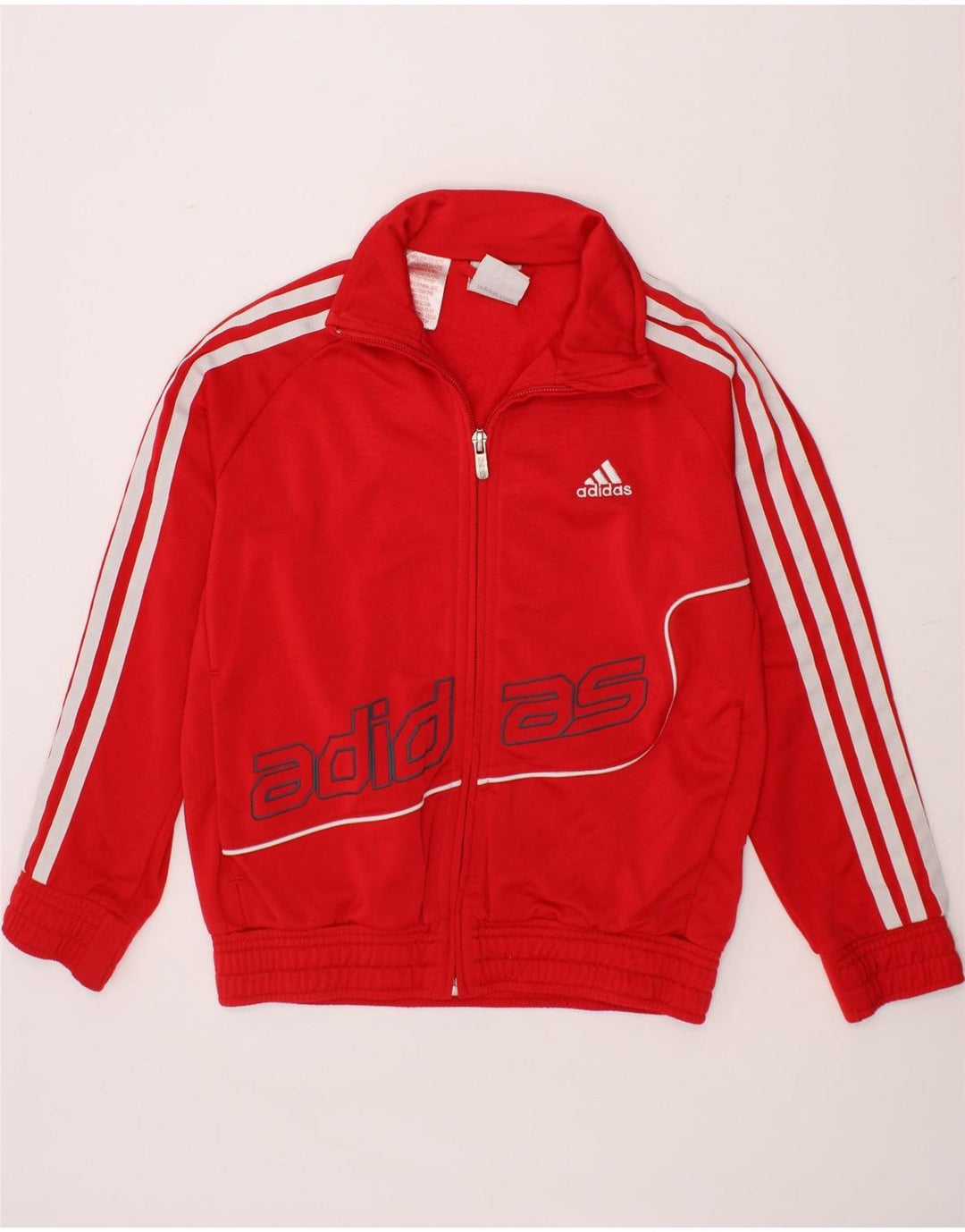 ADIDAS Girls Graphic Tracksuit Top Jacket 7-8 Years Red Polyester Vintage Adidas and Second-Hand Adidas from Messina Hembry 