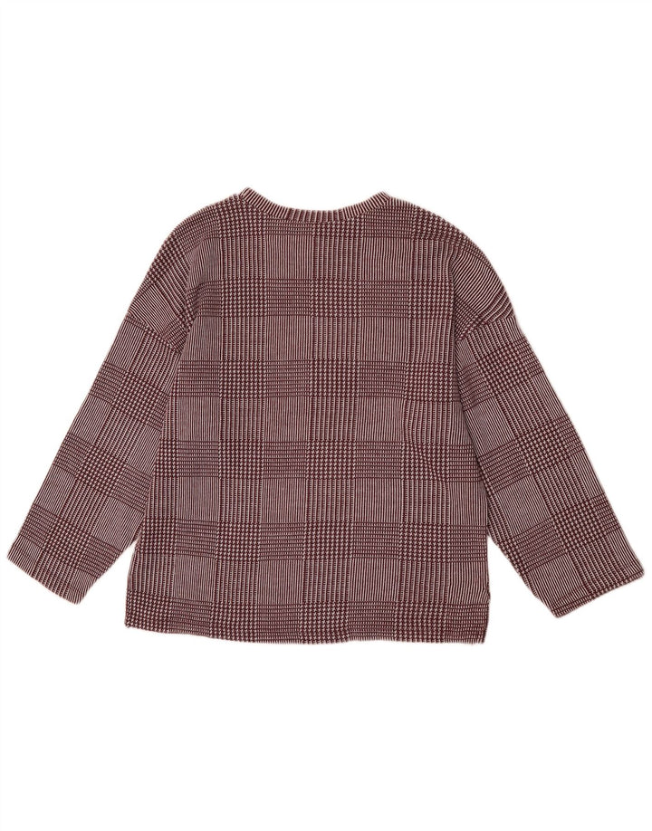 Zara Dame Top 3/4 ærme UK 14 Medium Bourgogne tern