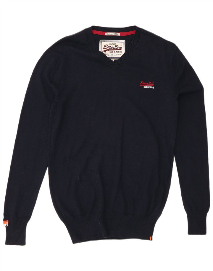 SUPERDRY Herre V-hals sweater lille marineblå bomuld