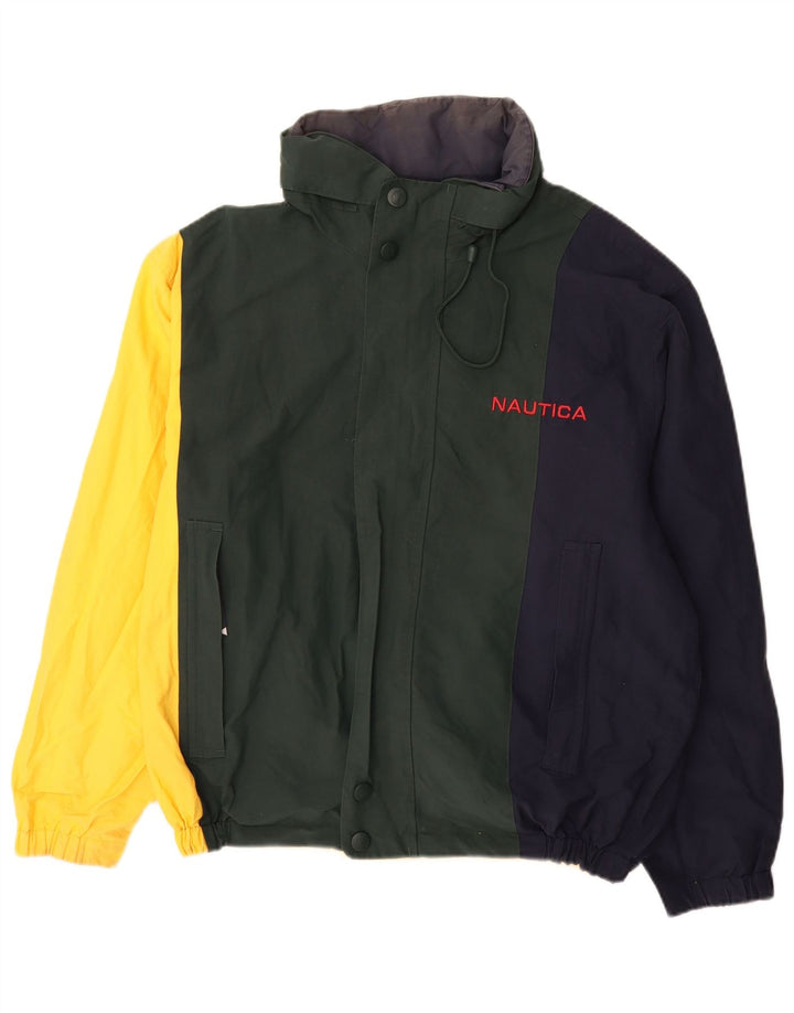 Nautica Vendbar Herrejakke UK 40 Stor flerfarvet Colourblock Bomuld