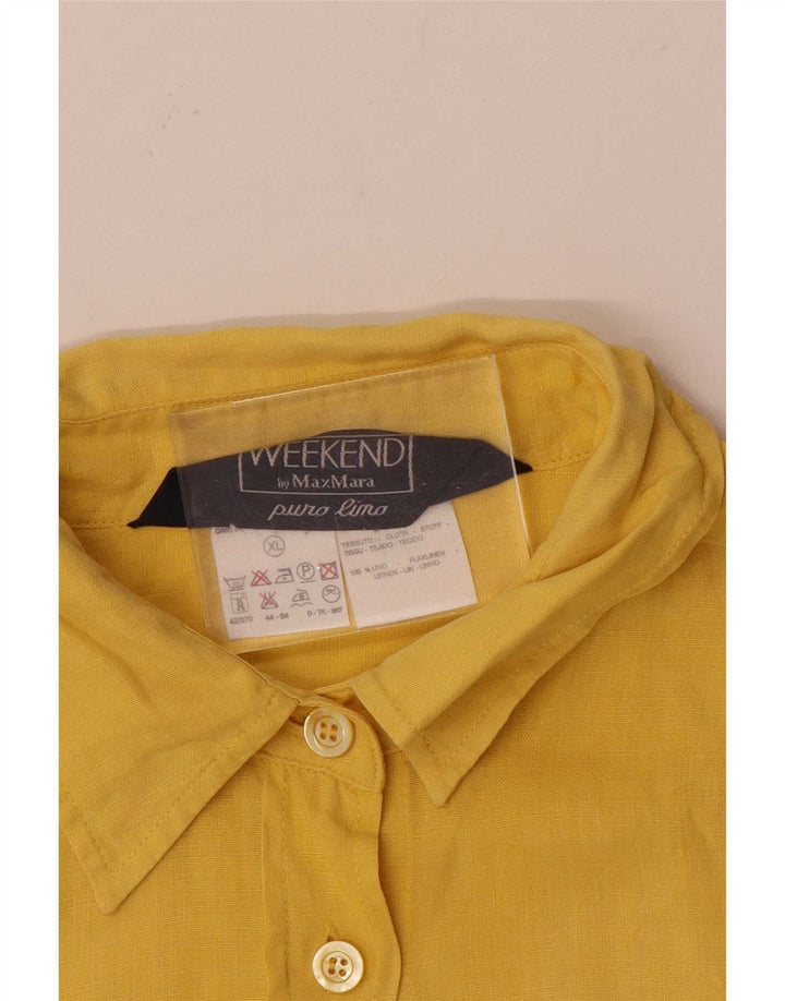 Max Mara Dameskjorte UK 18 XL Gul hør