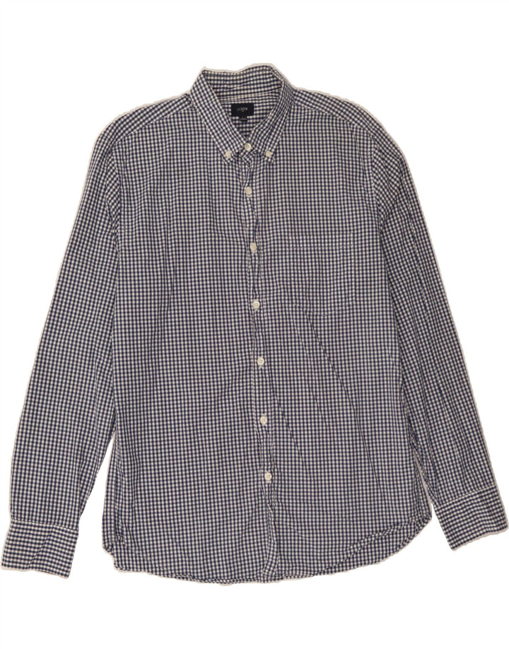 J. CREW Mens Shirt Large Navy Blue Gingham Cotton Vintage J. Crew and Second-Hand J. Crew from Messina Hembry 