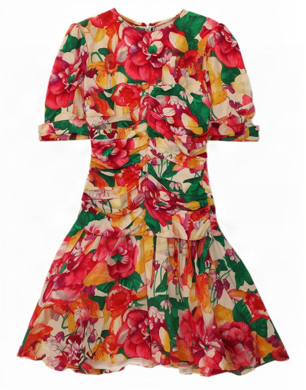 Liette Dame A-Line Kjole IT 42 Medium Multicolored Floral Silke