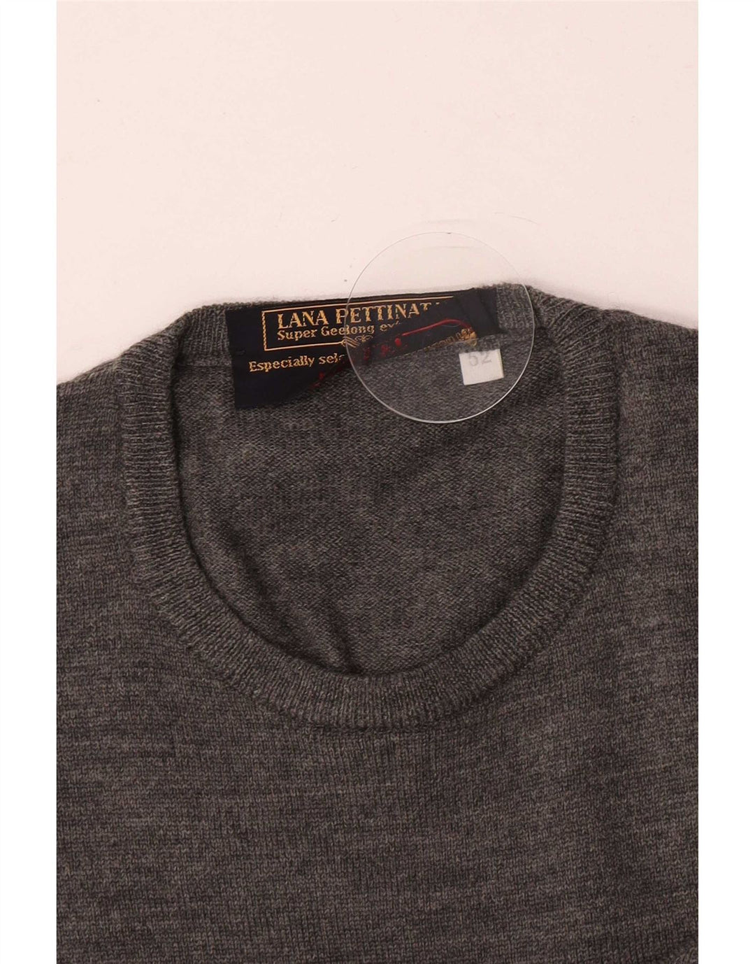 Rodrigo Herre Crew Neck Jumper Sweater IT 52 Large Grey Virgin Wool