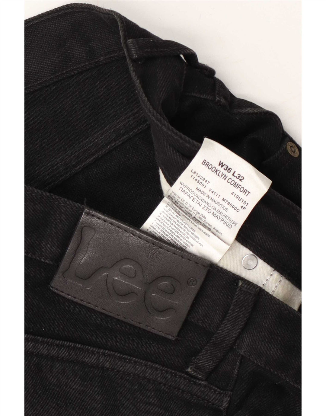 Lee Mens Brooklyn Comfort Straight Jeans W36 L32 Sort Bomuld