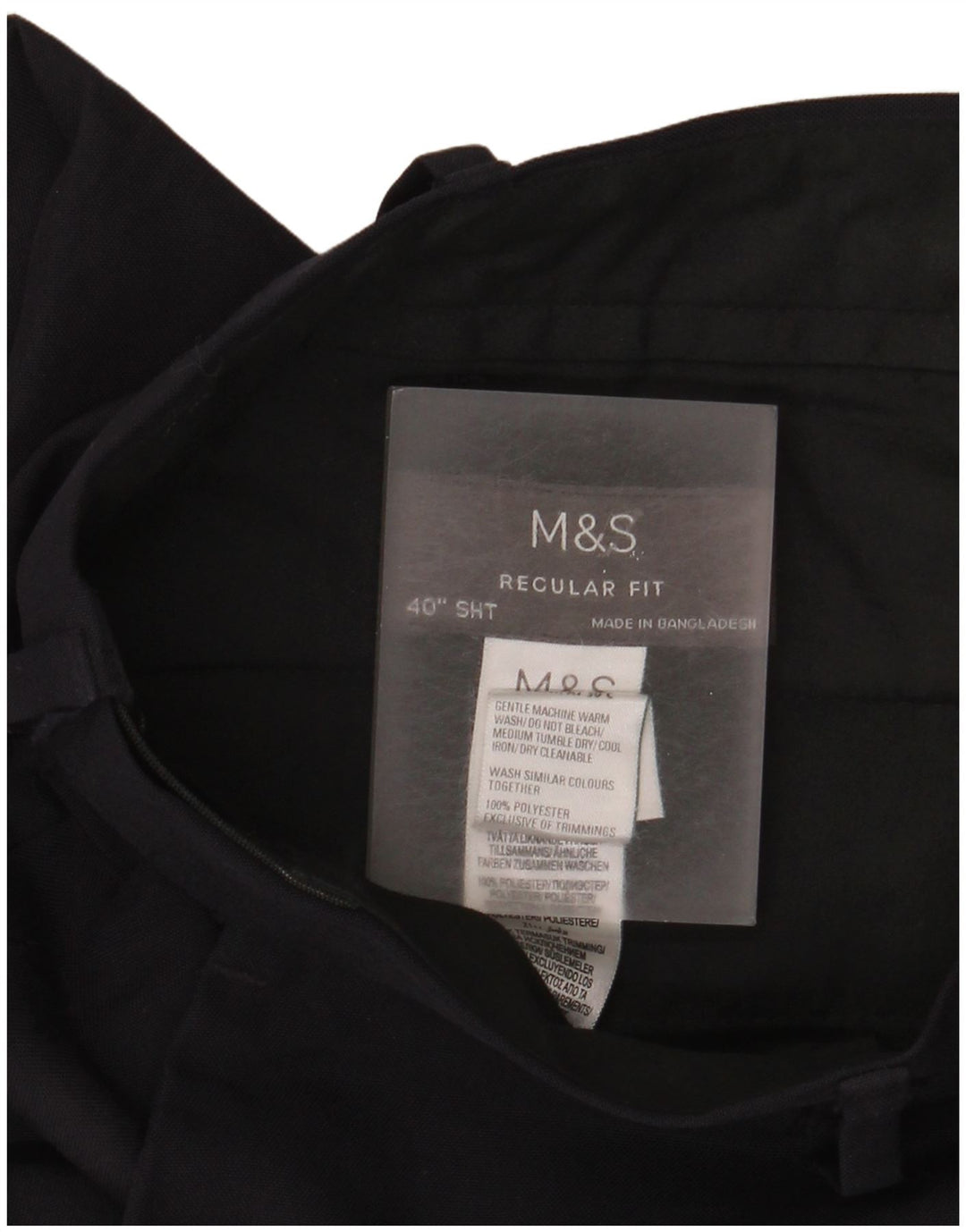 Marks & Spencer Herre Regular Fit Chinobukser W40 L29 Marineblå polyester