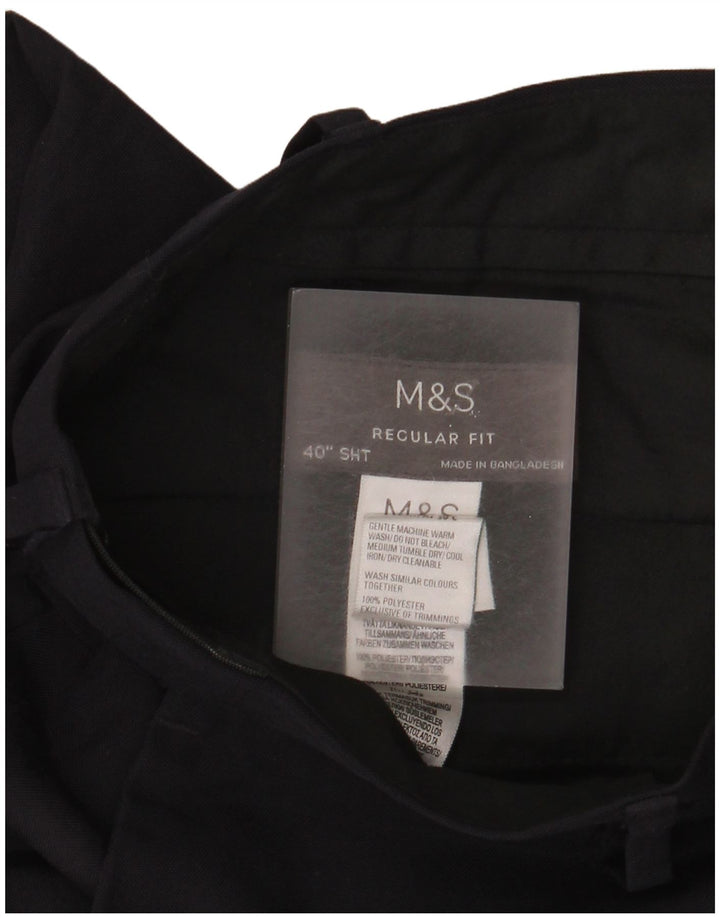 Marks & Spencer Herre Regular Fit Chinobukser W40 L29 Marineblå polyester