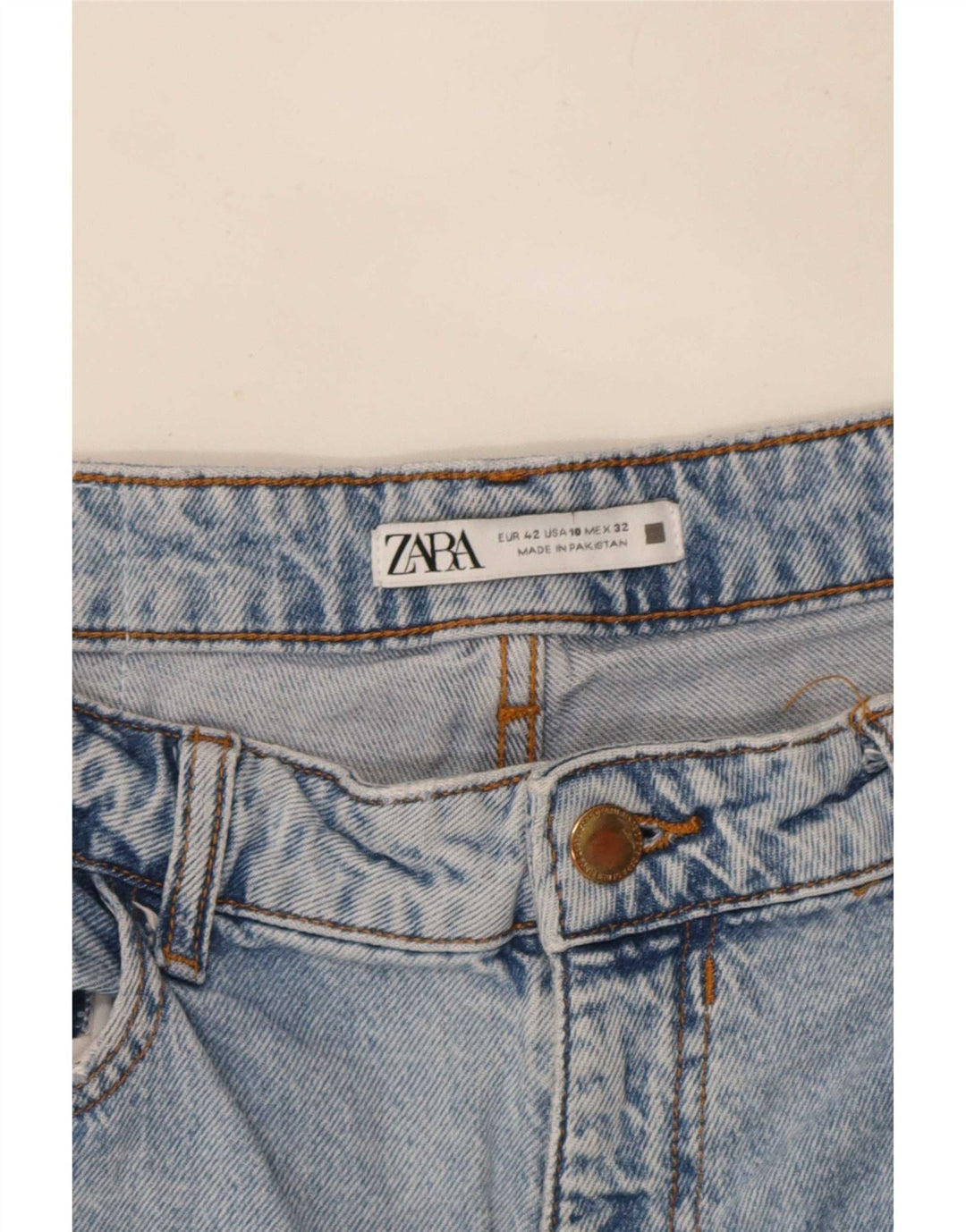 Zara Dame Straight Jeans EU 42 Large W32 L27 Blå
