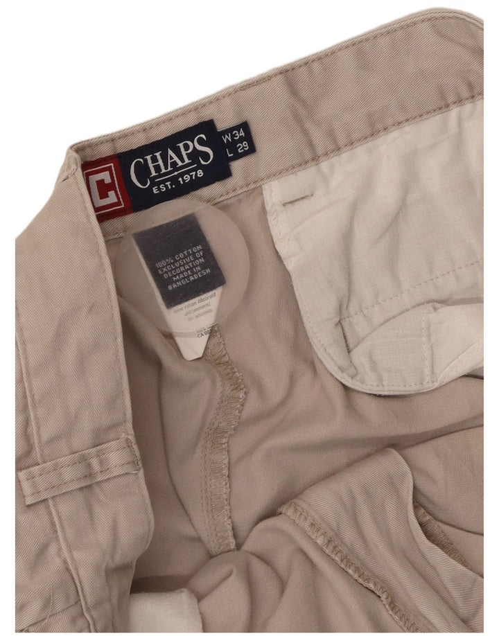 CHAPS Lige Chinobukser til mænd W34 L29 Beige Bomuld