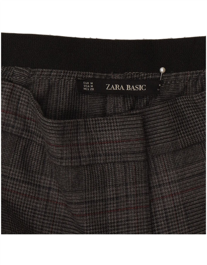 Zara Slim Fit Chino Bukser Medium W28 L27 Grå Houndstooth til kvinder