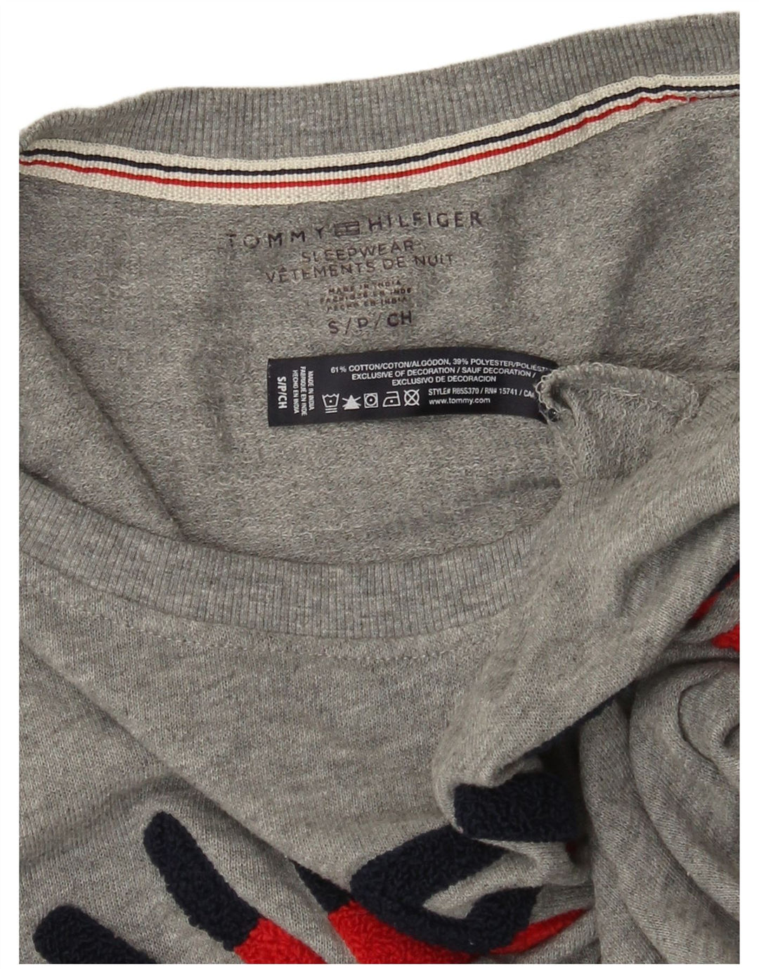 Tommy Hilfiger Dame Grafisk Sweatshirt Jumper UK 10 Small Grey Flecked