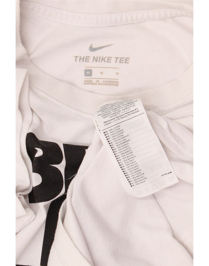 Nike grafisk t-shirt til mænd, medium hvid bomuld