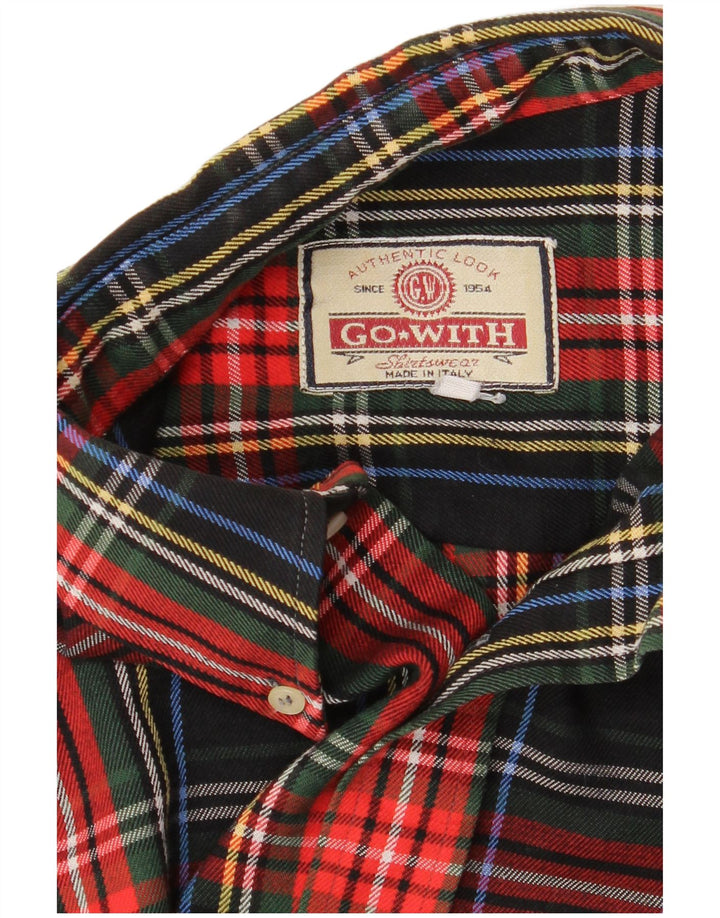 Vintage flannelskjorte til mænd XL sort ternet
