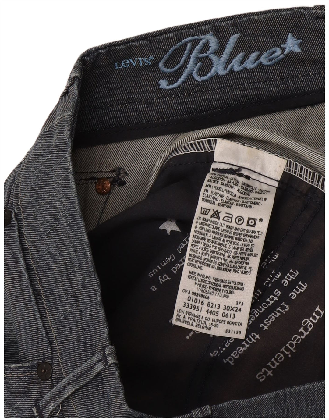 Levi's cropped bukser til kvinder W30 L24 blå bomuld