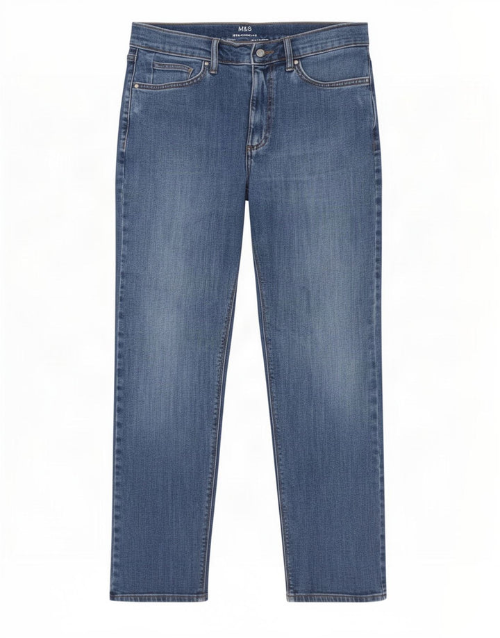 Marks & Spencer Straight Jeans til mænd W30 L29 blå bomuld