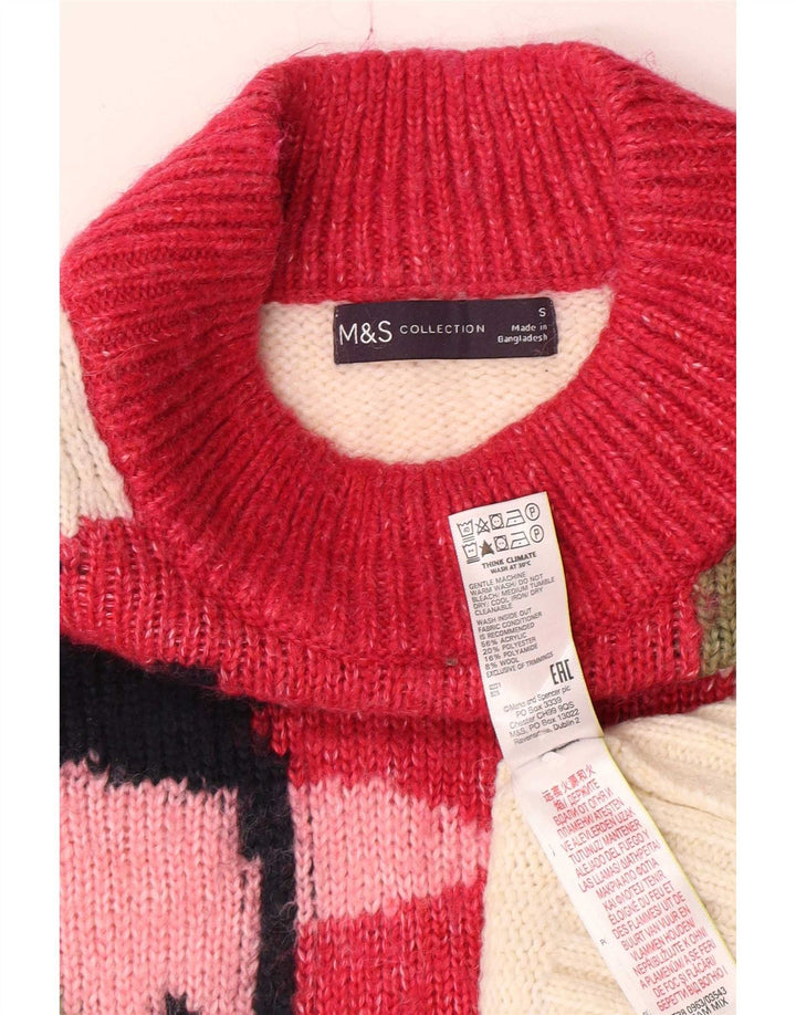 Marks & Spencer Dame Turtle Neck Jumper Sweater UK 10 Small Off White